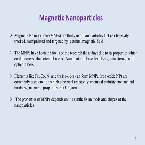 Magnetic Nanomaterials
