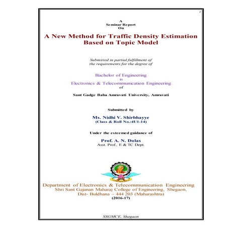 NEW METHOD FOR TRAFFIC DENSITY ESTIMATION
