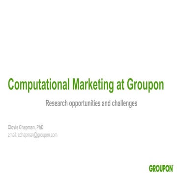 Computational Marketing at Groupon - JCSSE 2017
