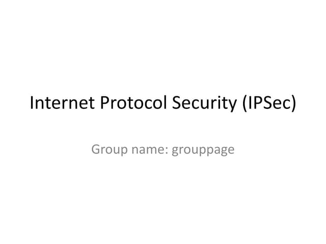 IPSec Overview