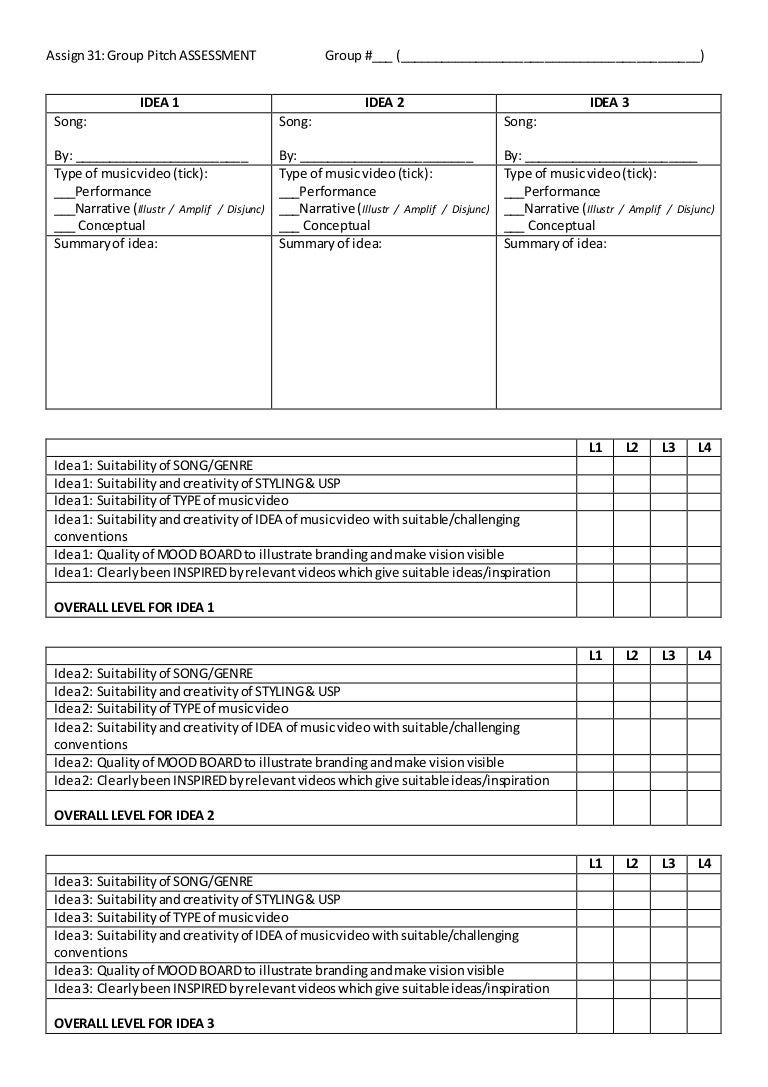 Group pitch assessment