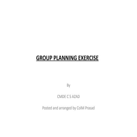 Group planning exerccise