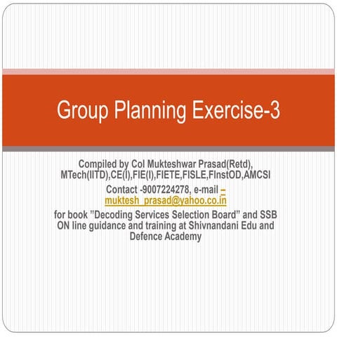 Group planning exercise 3