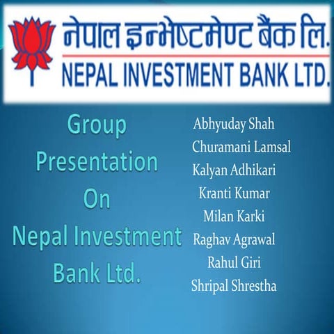 Group Presentation on investment bank nepal