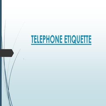 Telephone Etiquette