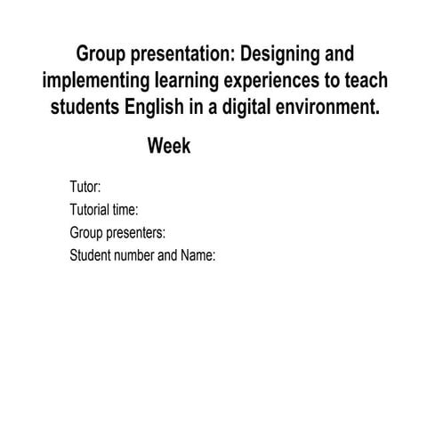 Group Presentation Guide