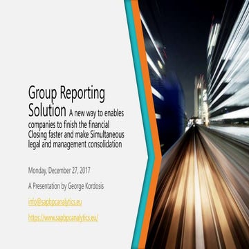 Group reporting solution