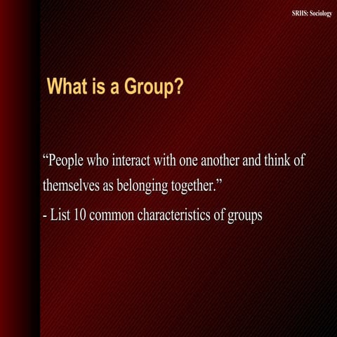 Groups In Society