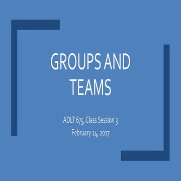 Groups and teams class session 3