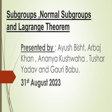 Presentation on Groups BSc maths important for students