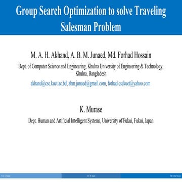 Group search optimizatoin to solve tsp