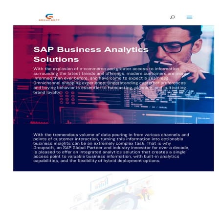 SAP Business Analytics Solutions - Groupsoft US Inc.