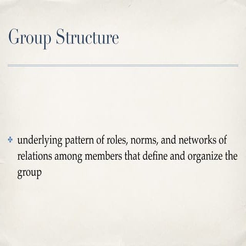 Group structure