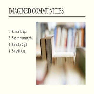 IMAGINED COMMUNITIES