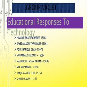 Educational Responses to Technology