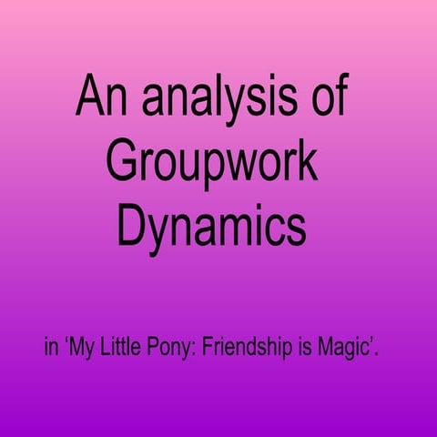 Groupwork and dynamics in MLP:FIM