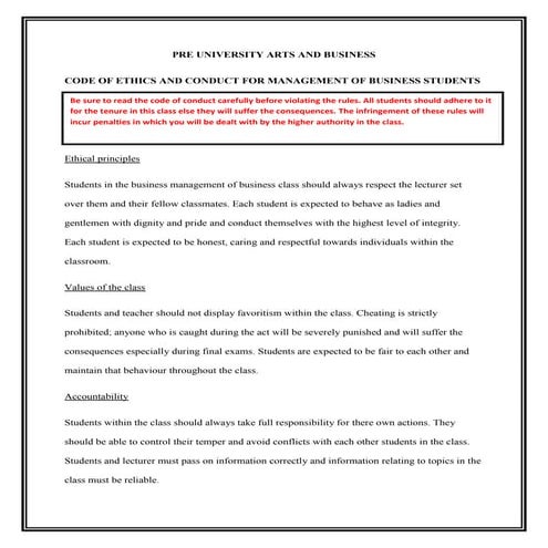 Groupwork on code of ethics mob