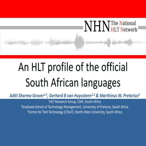 An HLT profile of the official South African languages