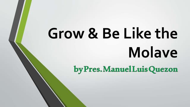 Grow and be Like the Molave (lesson)