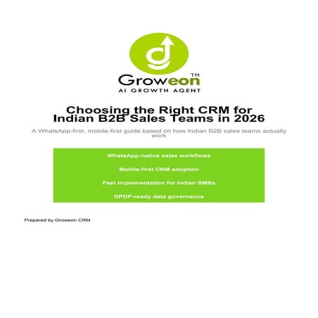 Choosing the Right CRM for Indian B2B Sales Teams in 2026 | PDF