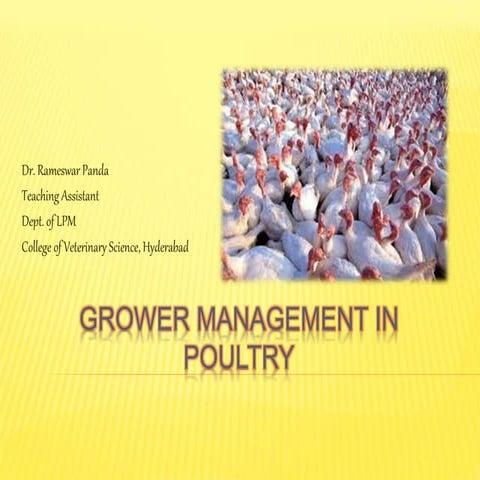 Grower management in Poultry