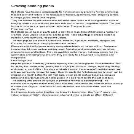 Growing bedding plants | PDF