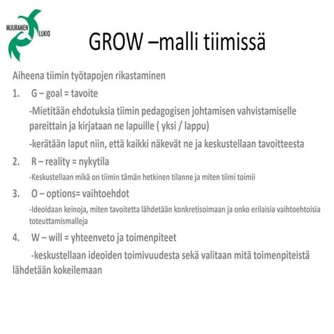 Grow –malli tiimissä