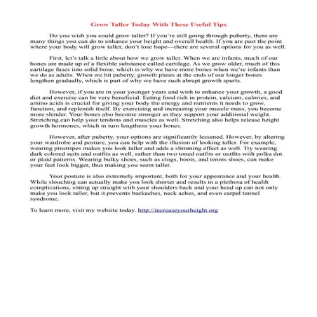 Grow taller today with these useful tips