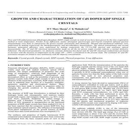 Growth and characterization of cd s doped kdp single