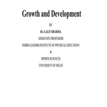 Growth and development