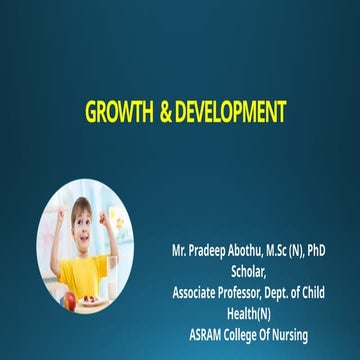 GROWTH AND DEVELOPMENT- INTRODUCTION PRINCIPLES FACTORS AFFECTING STAGES ASPE...