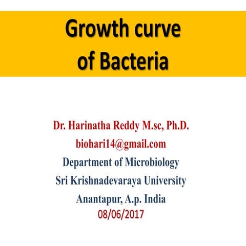 Growth curve of bacteria and factors effect bacterial growth curve