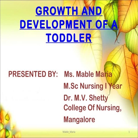Growth & development toddler mable