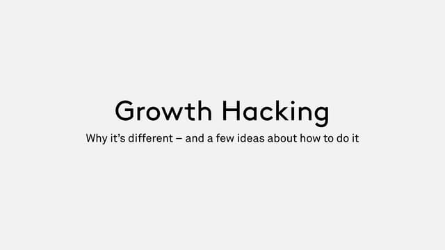 Growth hacking - Talk at KTN Entrepreneurs Forum Sheffield on 26 May 2016