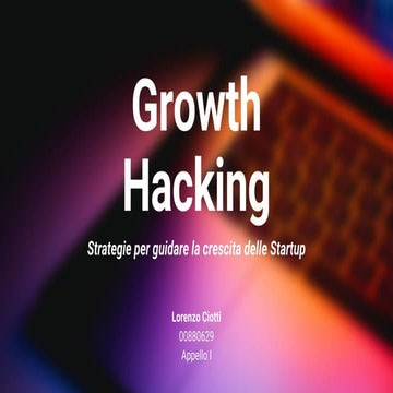 Growth hacking strategie per guidare la crescita delle startup | PDF