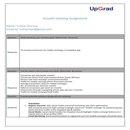 Growth hacking Mobile recharge Snapdeal