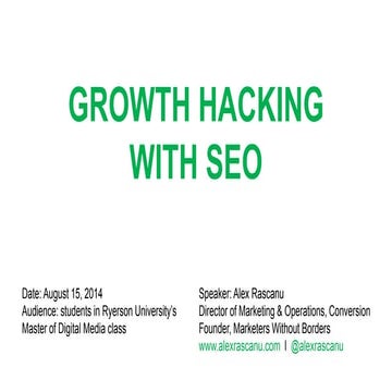 Growth Hacking with SEO