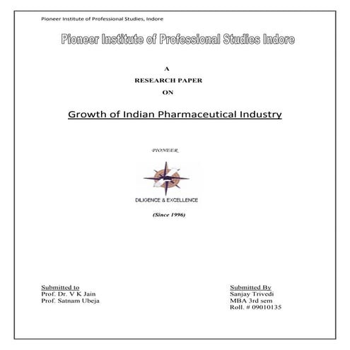 Growth of Indian pharmaceutical industry | PDF