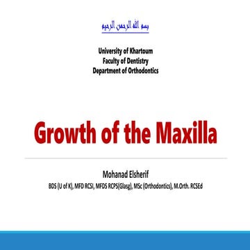 Growth of the maxilla