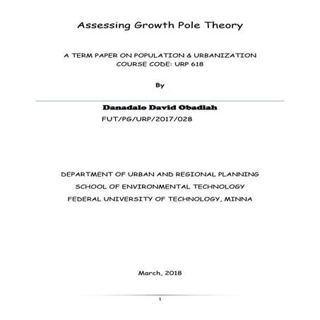 Assessing Growth pole theory 