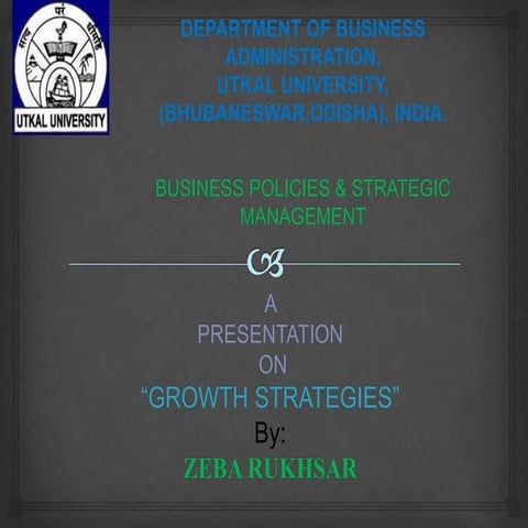 Growth strategies in Strategic Management