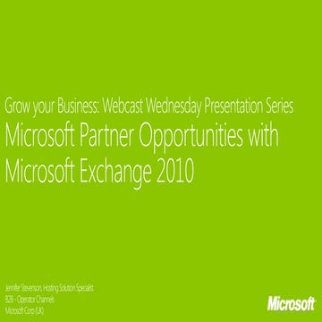 Grow your Business Webcast Wednesday Presentation Series: Microsoft Partner O...
