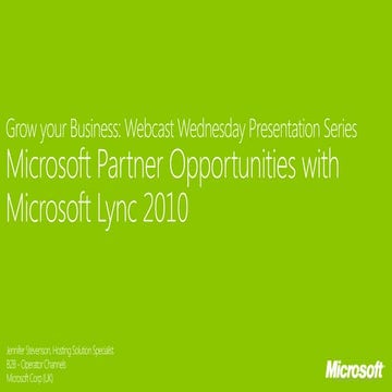 Grow your Business Webcast Wednesday Presentation Series: Microsoft Partner O...