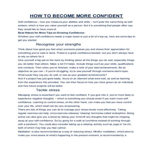 Grow your confidence