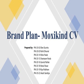 Moxikind CV- Brand Plan