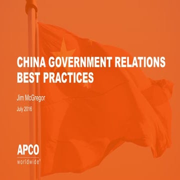 China Government Relations Best Practices