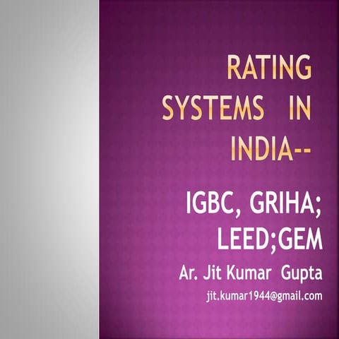 Grren BuildingsRATING  SYSTEMS- in India.pptx