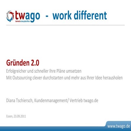 Gründen 2.0 mit Outsourcing clever durchstarten und mehr aus Ideen herausholen