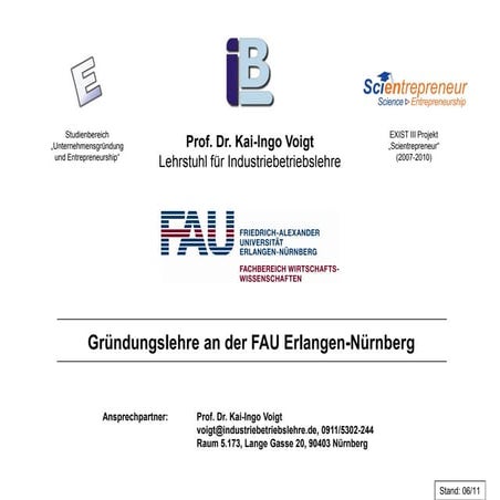 Gründungslehre an der FAU