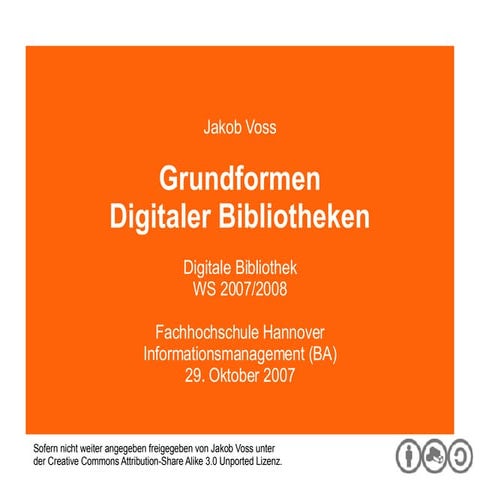 Grundformen Digitaler Bibliotheken